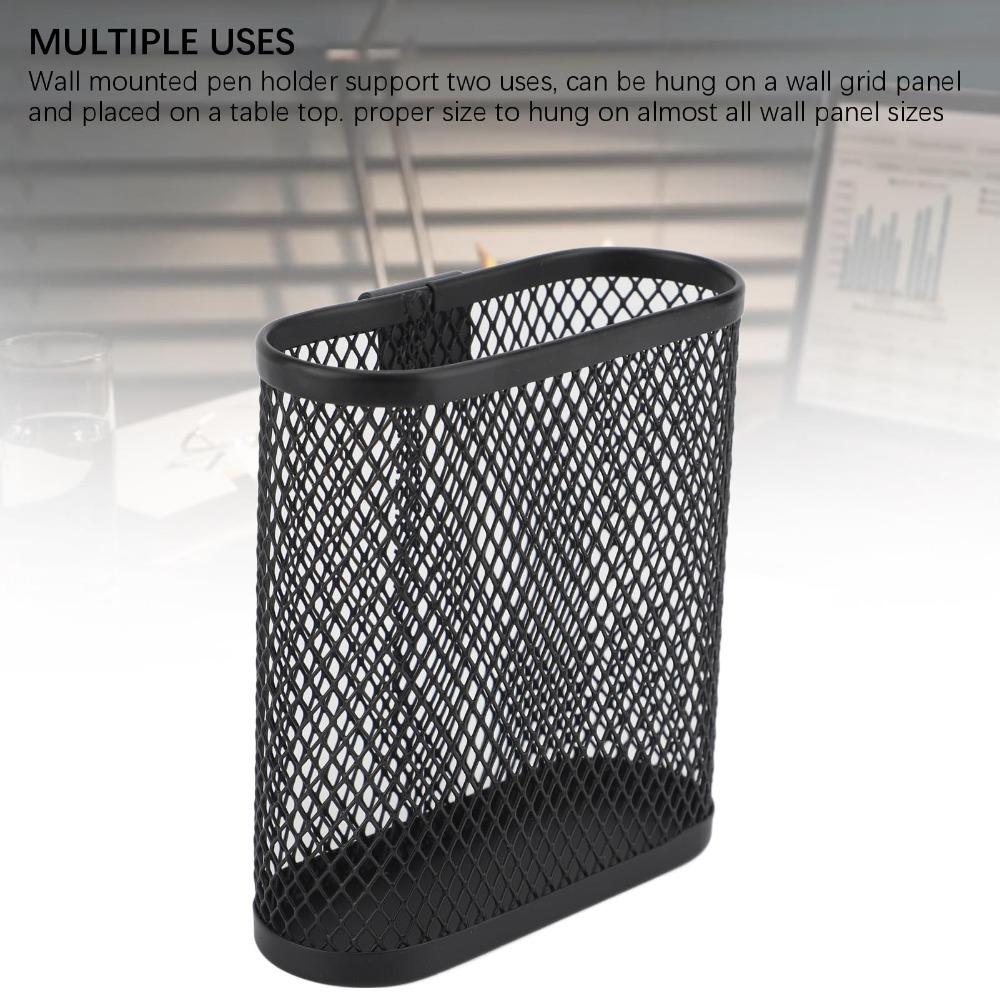 Hook On Style Hanging Pencil Cup Oval Shape Desk Side Pen Organizer Dry Erase Board Use