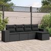VidaXL Salon de Jardin avec Coussins 5 pcs, Canapés de Terrasse, Ensemble de Meubles de Patio, Mobilier d'Extérieur, Noir 3222484