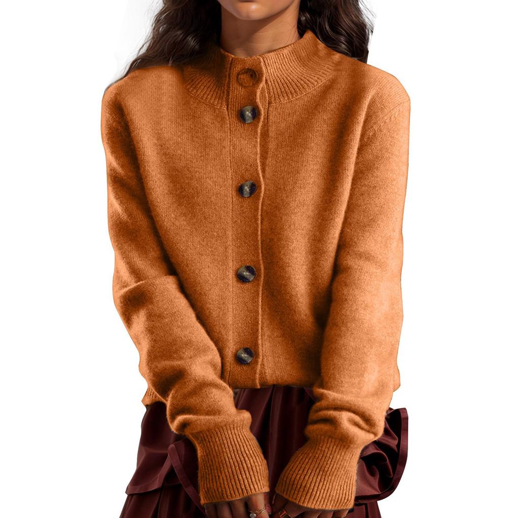 Women's Solid Color Casual Hooded Long Sleeved Knitted Sweater With Pullover And Base Layer Knitted Sweater
