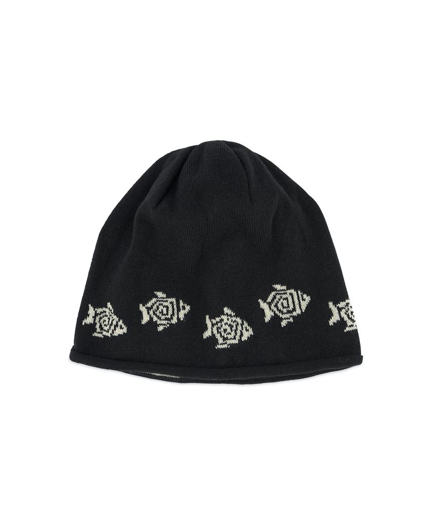 HELLO SUNRISE Hs Fish Logo Beanie_Black