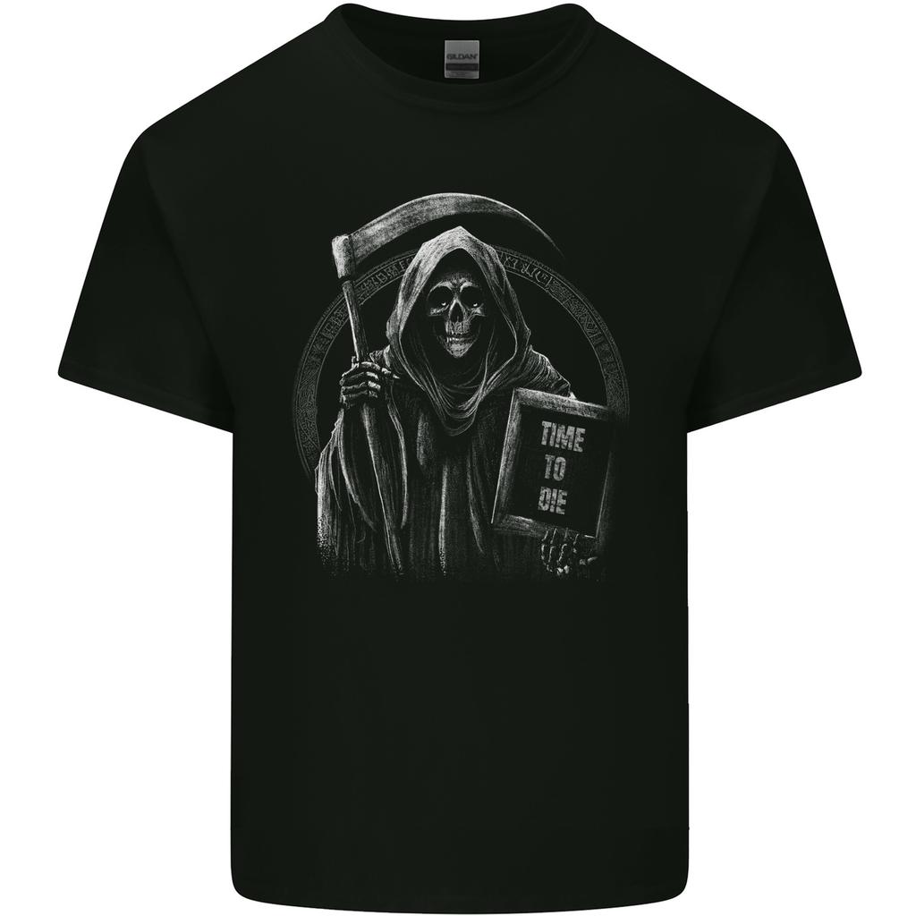 Time to Die Grim Reaper Unisexs Light Cotton TShirt