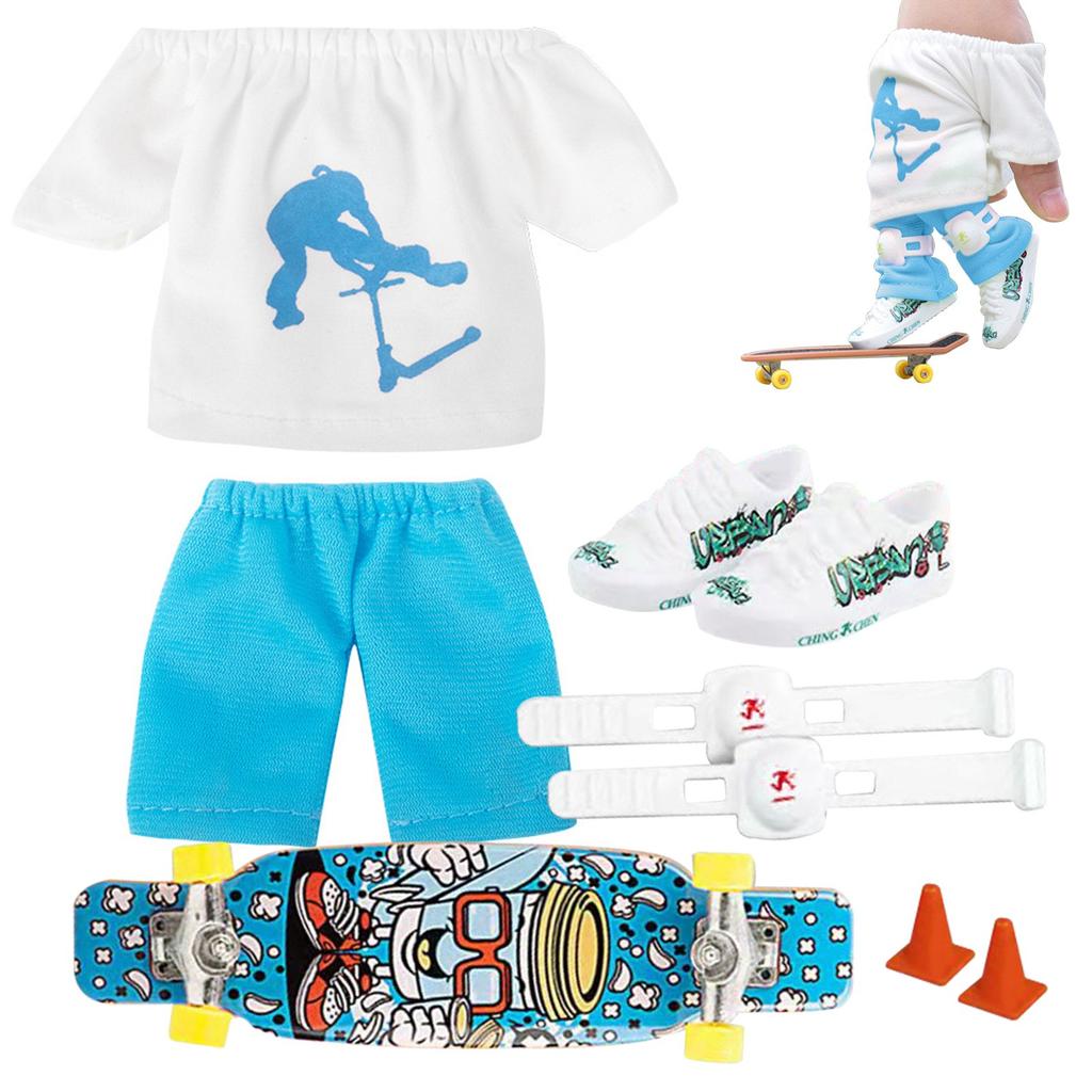 Mini Finger Scooter Set | Mini Finger Skateboard s kalhotami a botami