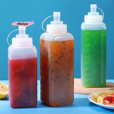 Large Mouth Squeeze Sauce Bottles 600/800/1000ML Dustproof Condiment Dispenser Kitchen Seasoning Salad Olive Oil Container