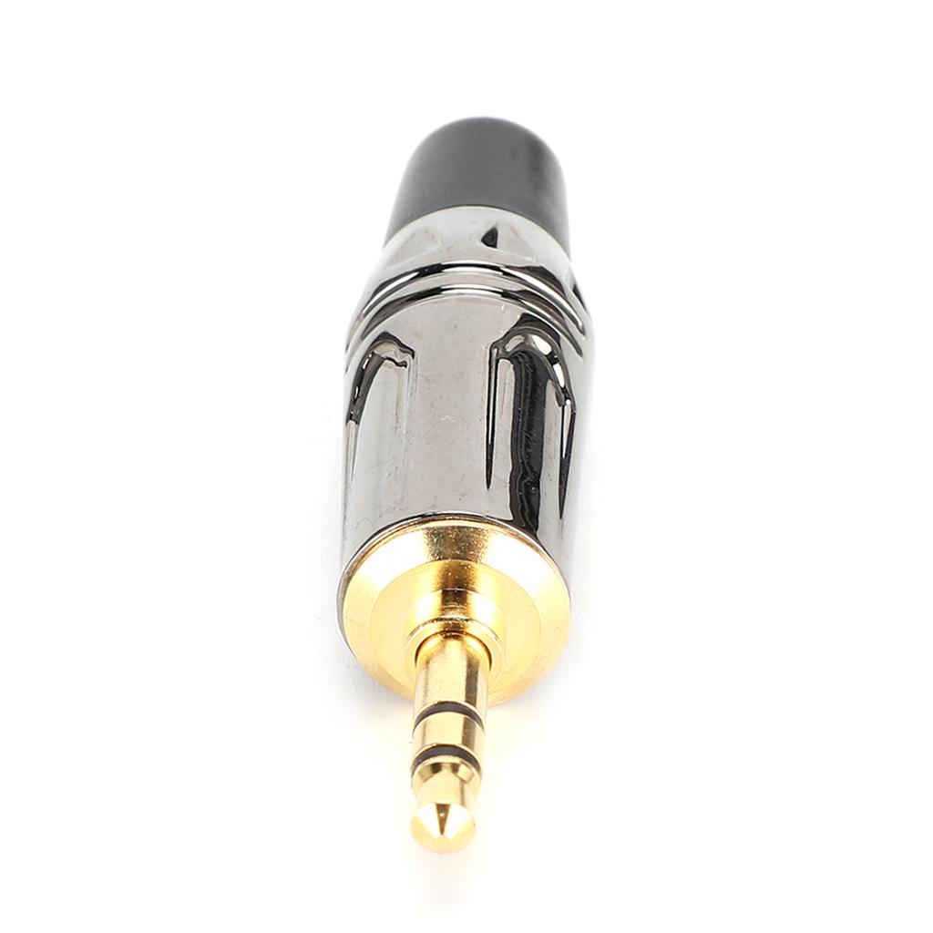 10Pcs Zinc Alloy Gold Plating 3.5mm Stereophonic Welding Plug for Audio Earphone Cableblack tail