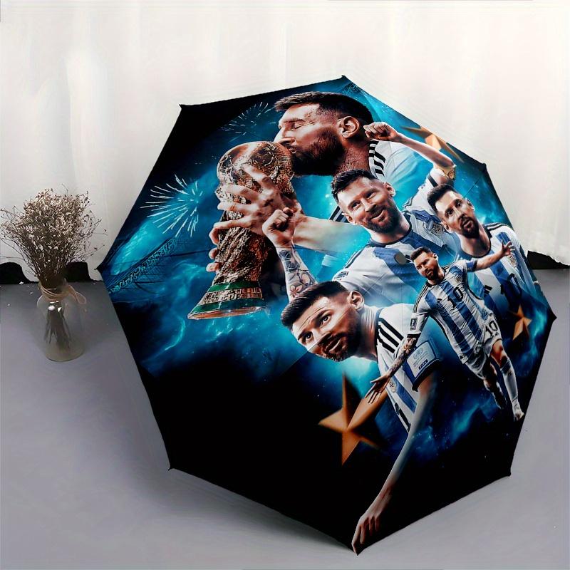 Soccer Legends Automatic Opening and Closing Umbrella, Compact Travel Umbrella, Lightweight and Portable, Suitable for Beach Commuting Busin