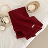 Atmospheric solid color with twist knitted wool scarf women's autumn and winter warm versatile wool scarf tide