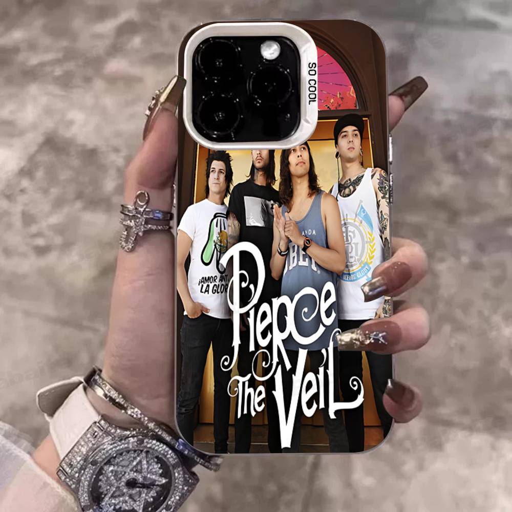 

P-Pierce The V-Veil Band Phone Cover For IPhone 16 15 14 13 12 11 17 Pro Max Plus Color Silver Shell iPhone 13pro max