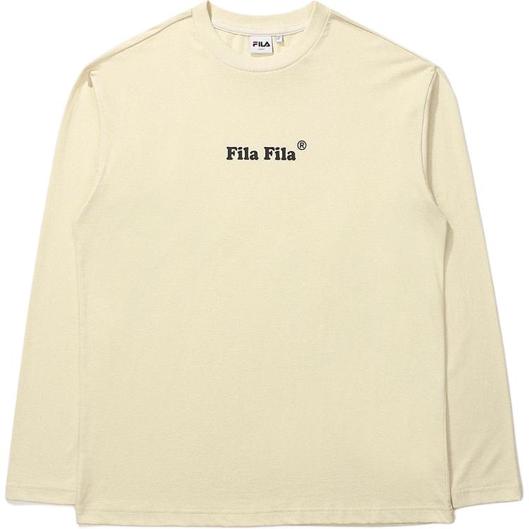 FILA T Shirts Unisex Ecru Crew Neck Moderate FS2RLD3102X-LBE 100