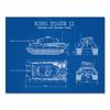 WW2 Tank Patent Vintage Posters and Prints German Tank King Tiger 2 Blueprint Art Canvas Painting Boys Gifts Wall Art Decor