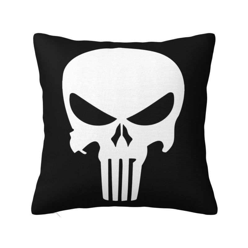 Custom Marvel Super Hero Punisher Skull Cushion Cover 40x40cm Comics Film Velvet Cute Throw Pillow Case for Sofa