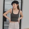 Women's Knitted Wide-Strap Sports Vest with Chest Pads - Strapless Base Top for Spring & Summer
