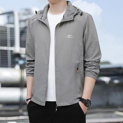 Sun Protection Clothing Men's Summer Coat Thin Lightweight Breathable Ice Silk Jacket