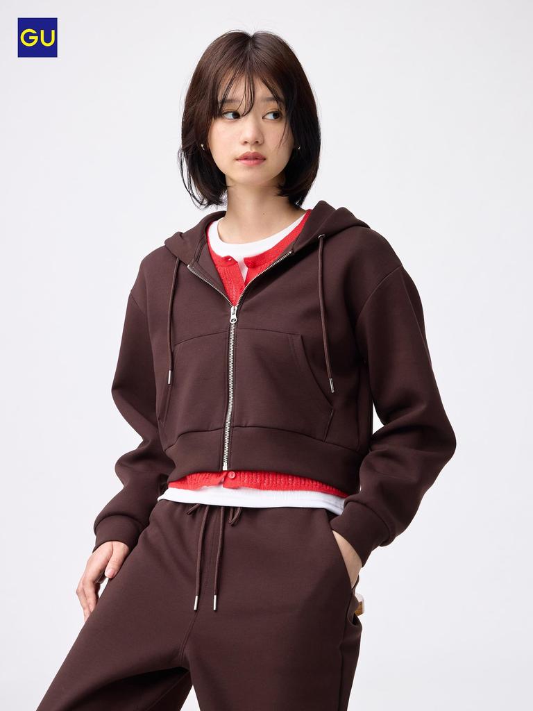Uniqlo Gu Puff Sweatshirt Full Zip Hoodie