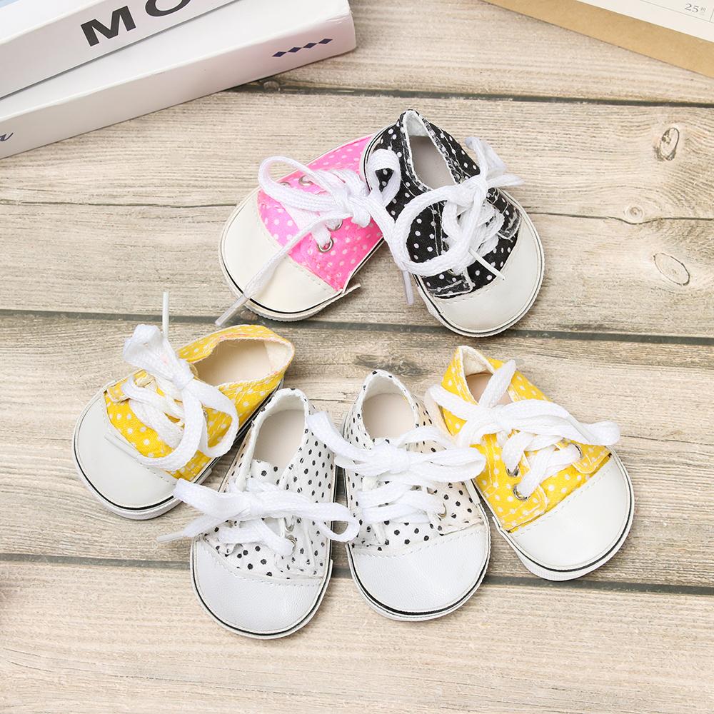 7cm Handmade 18 Inches Doll Toys Wave Point Shoes Doll Shoes Doll Accessories Canvas Shoes