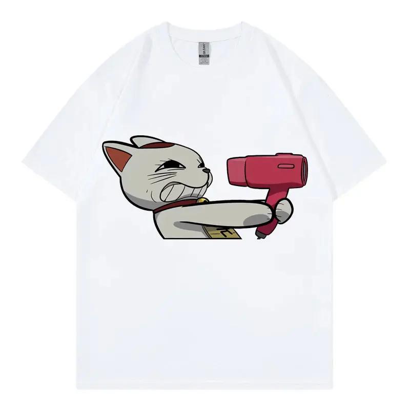 Womens Vintage Casual Dandadan Turbo Granny Cat Graphic TShirt Japan Anime Fashion Cartoon Top Fashionable Streetwear