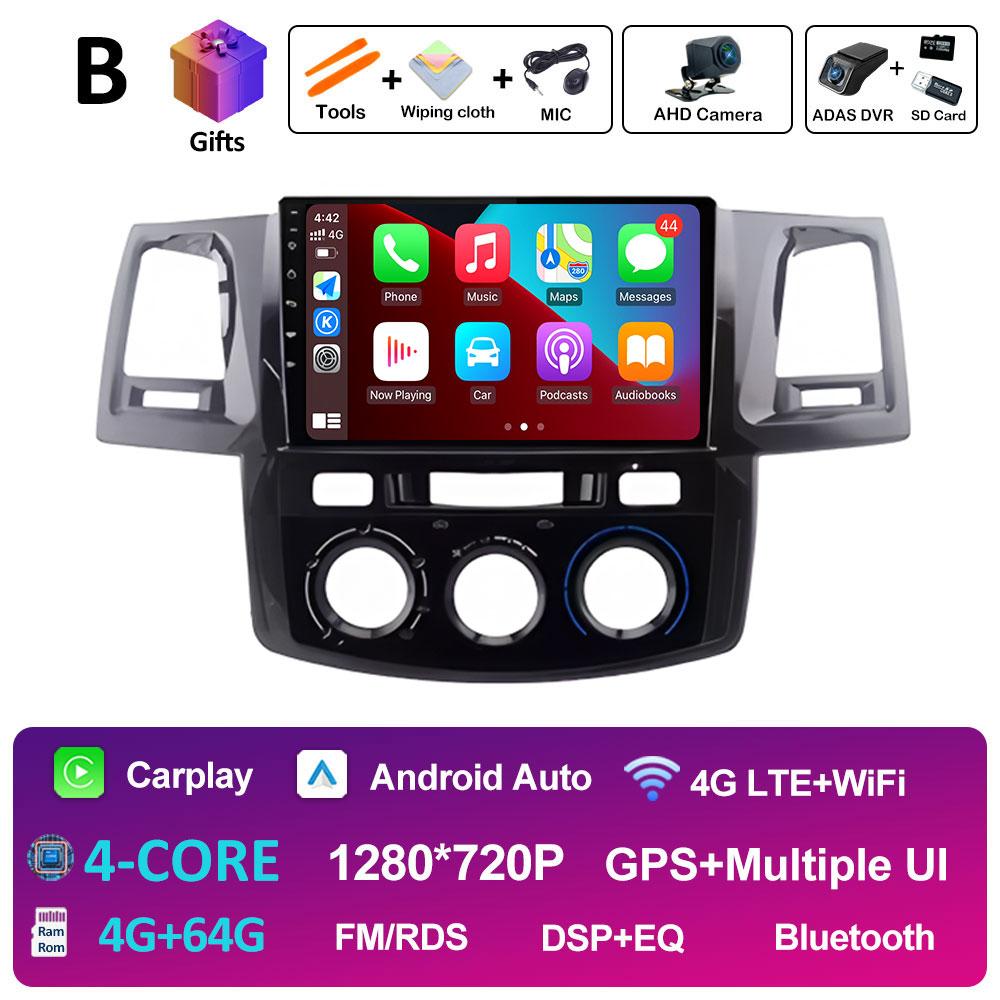 Smart System Wireless Carplay For Toyota Fortuner HILUX Revo Vigo 2007 2018 2019 - 2015 Android OS Car Multimedia Radio Player