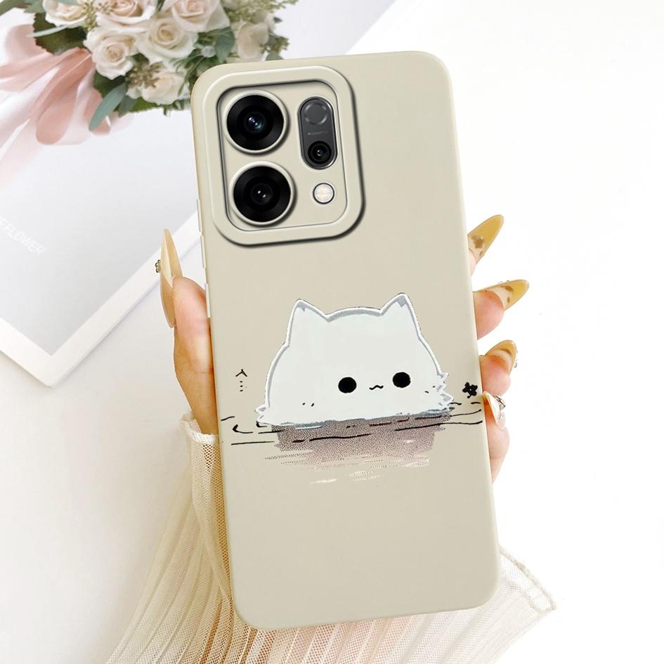 Cute Cartoon Phone Case For OPPO Reno 14 Cover Reno14 Pro Shockproof Silicone Funda Matte Bumper on OPPO Reno14Pro 5G Soft Shell