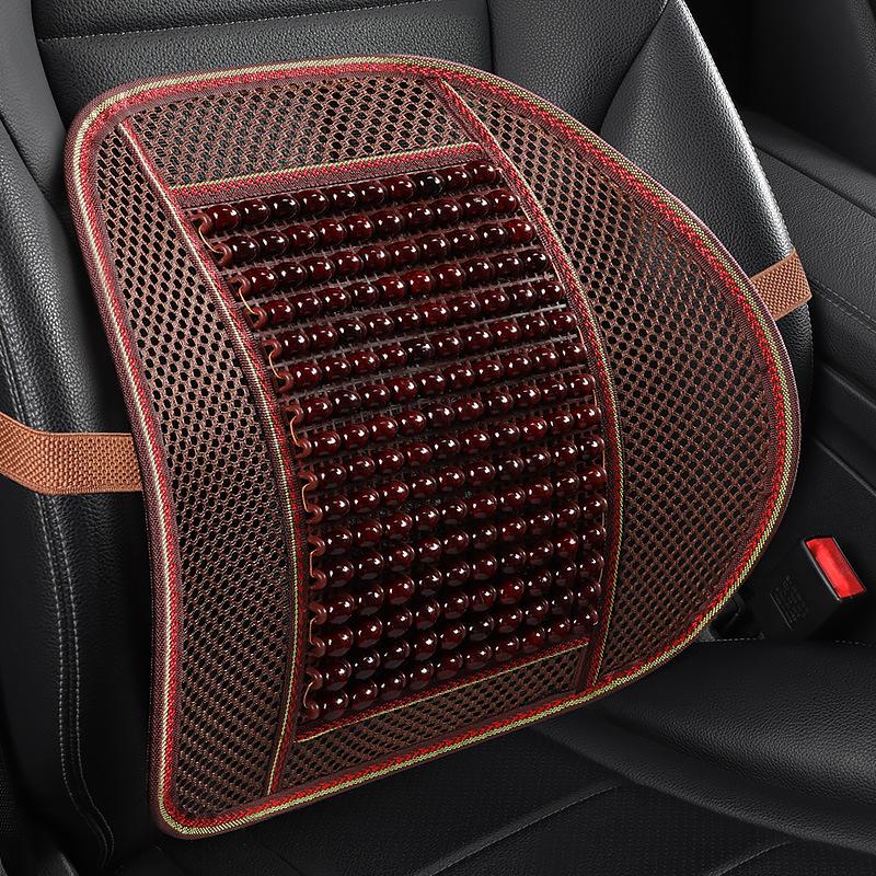 Breathable Summer Car Backrest: Wood Bead Lumbar Support Cushion for Comfortable Driving