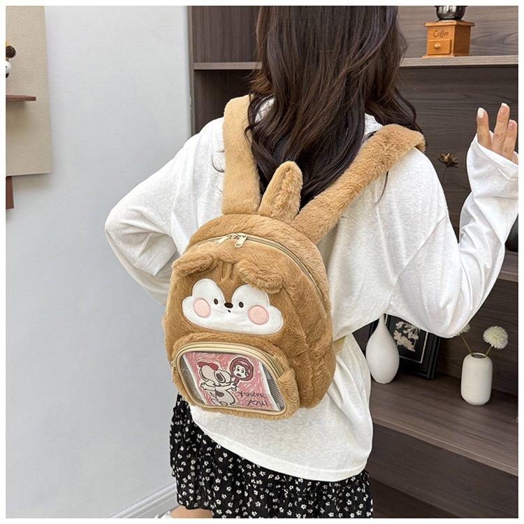 Schoolbag1011 Winter New Plush Doll Backpack Fashion Playful Cute Cartoon Animal Backpack Grab Doll