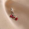 Valentine's Day Red Series Pure Copper Metal Pendant Bead Component Charm Bead Component Apple Love Pendant Bead Component, Compatible With Authentic