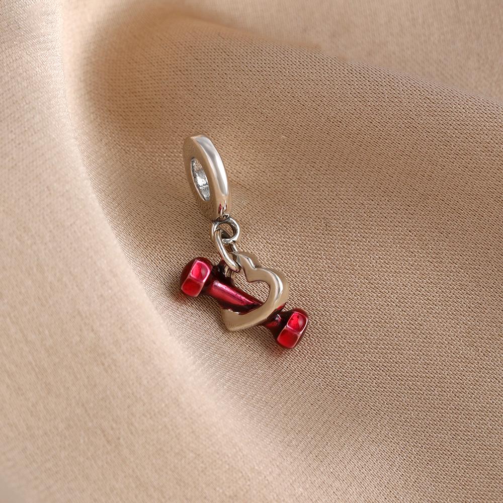 Valentine's Day Red Series Pure Copper Metal Pendant Bead Component Charm Bead Component Apple Love Pendant Bead Component, Compatible With Authentic