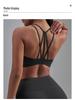 Juyitang European Size Shockproof Sports Bra with Thin Straps and Fixed Cups for Yoga