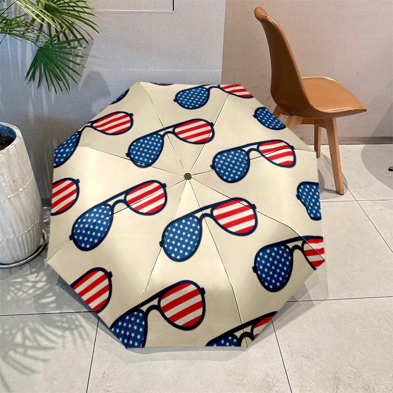 American Flag Fashionable Automatic Opening/Closing Folding Umbrella. Portable and Foldable, Ideal for Gift, Travel, and Daily Use