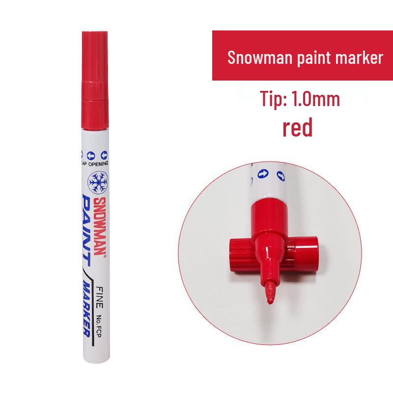 

SNOWMAN Paint Marker 1.0MM FCP-12/FWP-12: Waterproof, Sunproof, High Temp & Alcohol Resistant in Black & White. красный