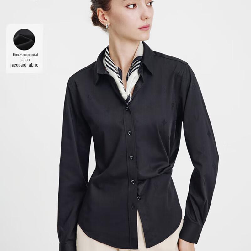 Navigare Women s Business Casual Jacquard Long Sleeve Shirt S