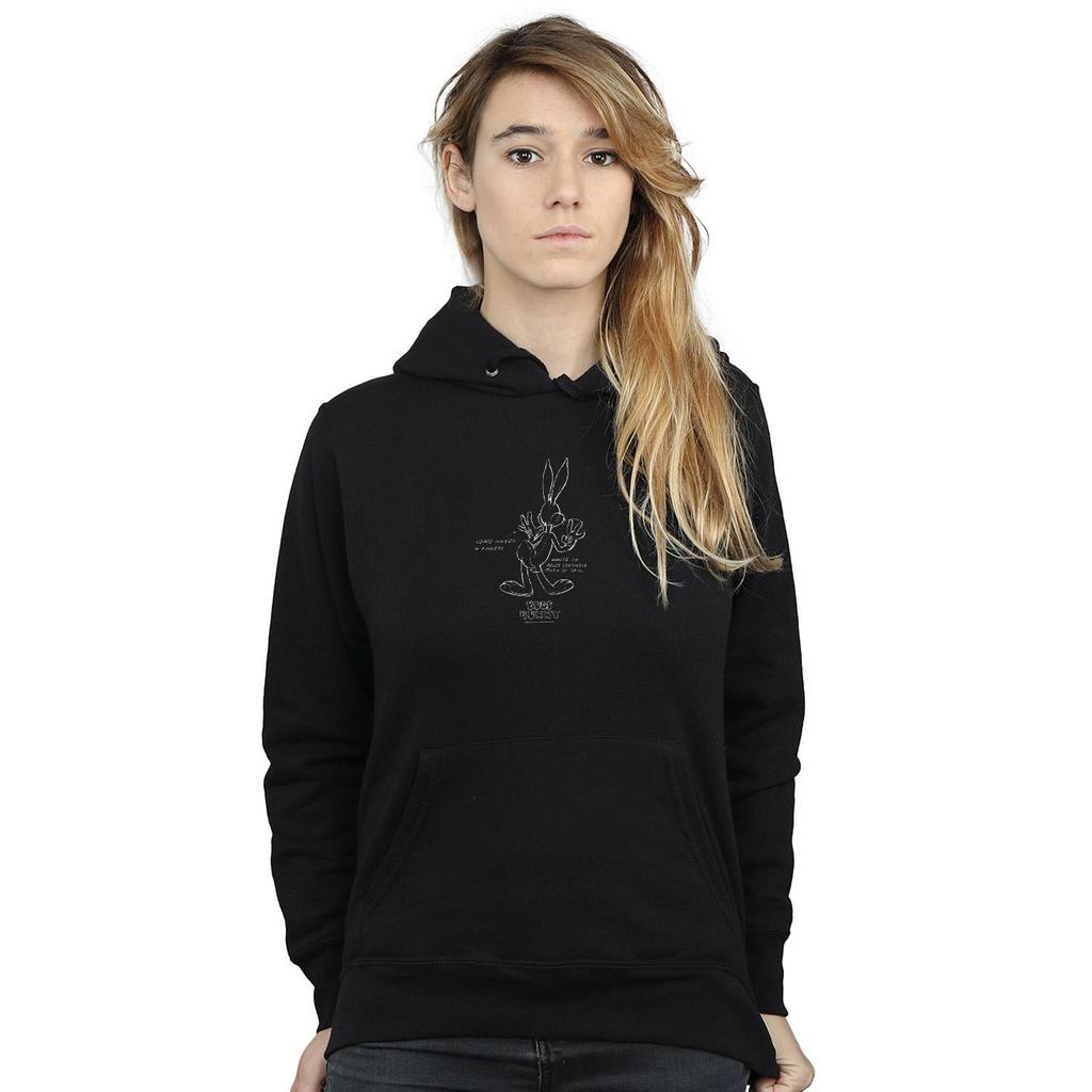 Looney Tunes Womens/Ladies Bugs Bunny White Belly Hoodie