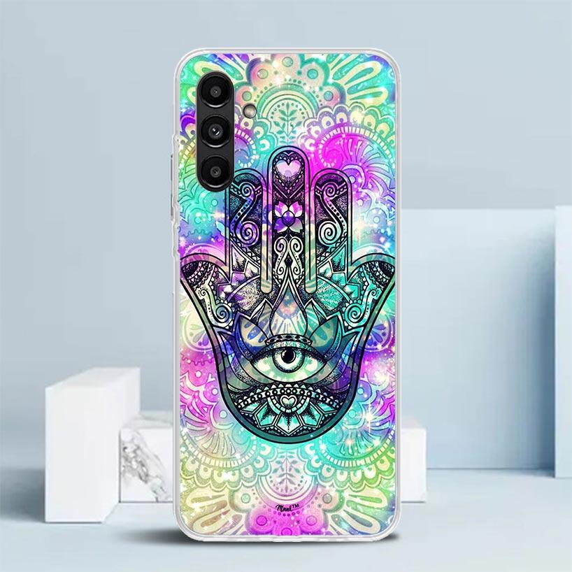 Totem Mandala Colorful Flower Phone Case For Samsung Galaxy A17 A37 A57 A16 A15 A14 A13 A56 A55 A54 A53 A36 A35 A34 A33 A26 A25
