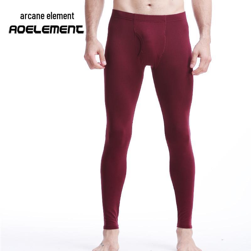 Aoyuansu Men's Slimming Cotton Thermal Base Layer Pants for Autumn and Winter