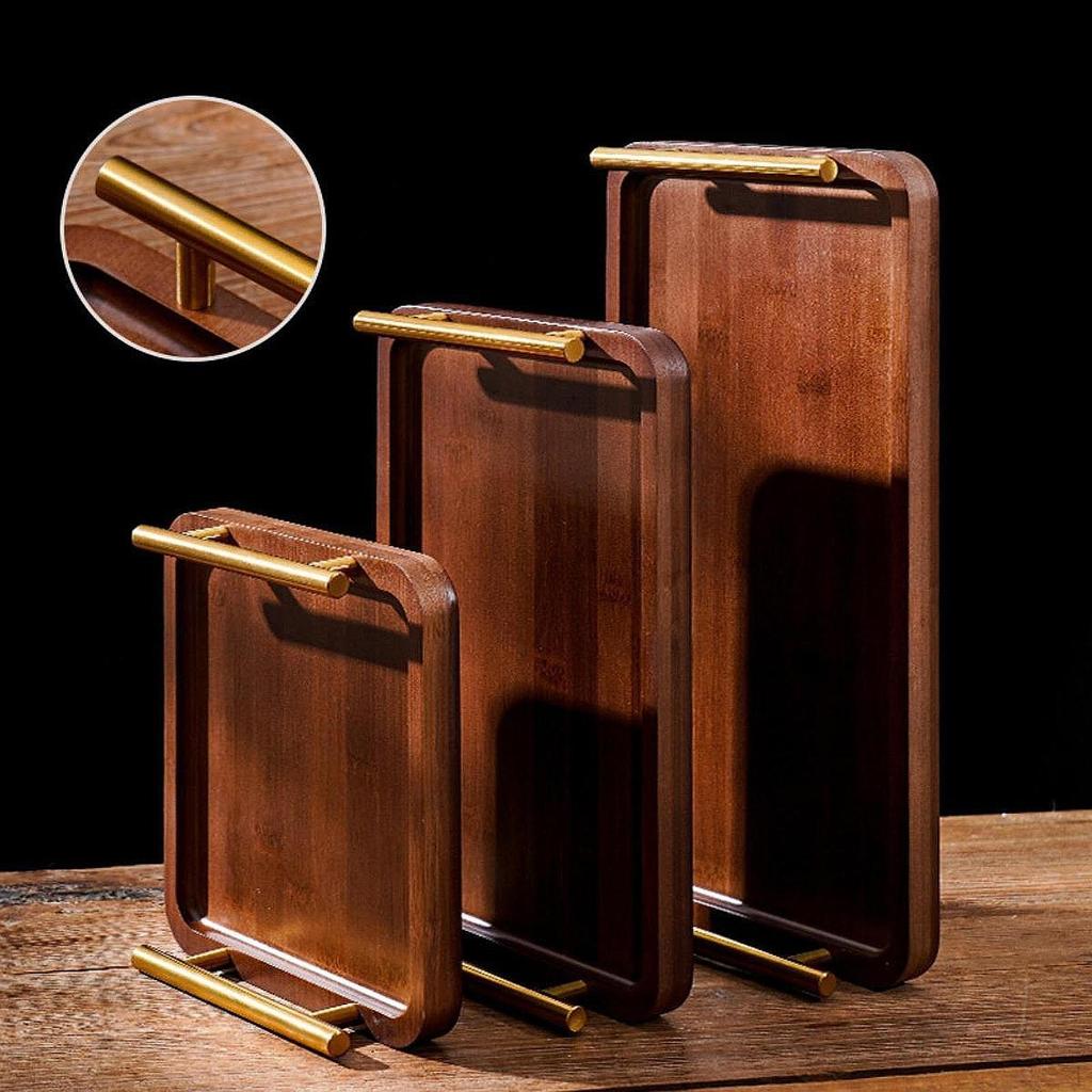 Tavă dreptunghiulară din lemn pentru servirea ceaiului și gustărilor acasă