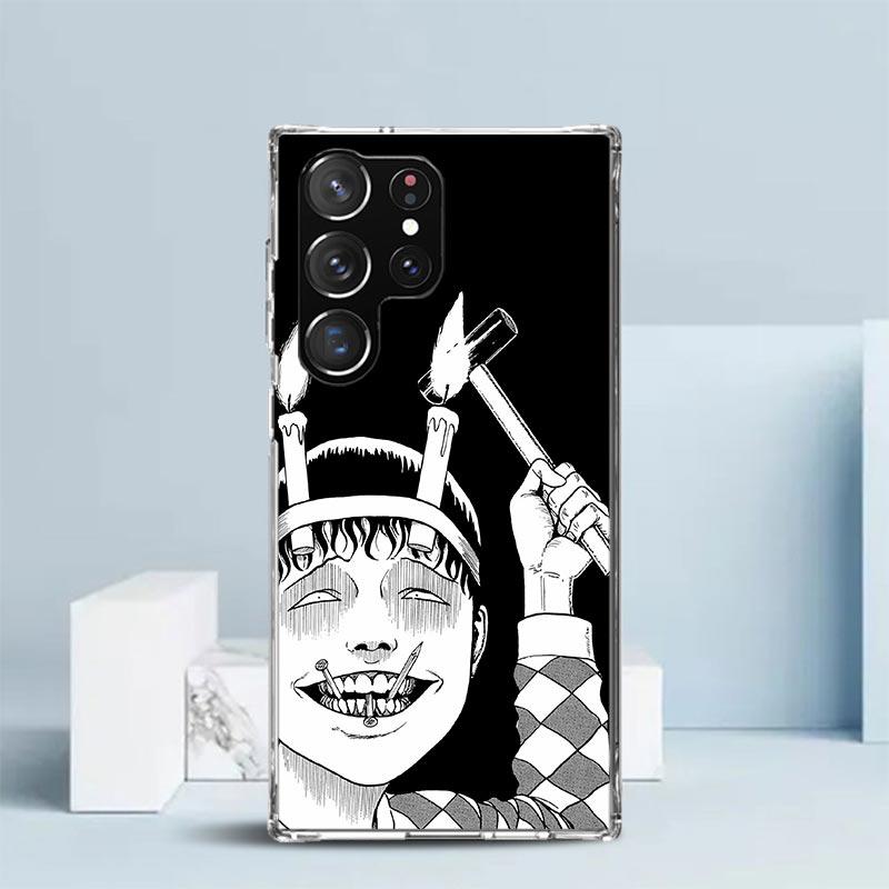 Japanese Horror Comic Anime Soft Cover for Samsung Galaxy S25 Edge S26 S24 S23 Ultra Phone Case S22 S21 Plus S20 FE Print Patter