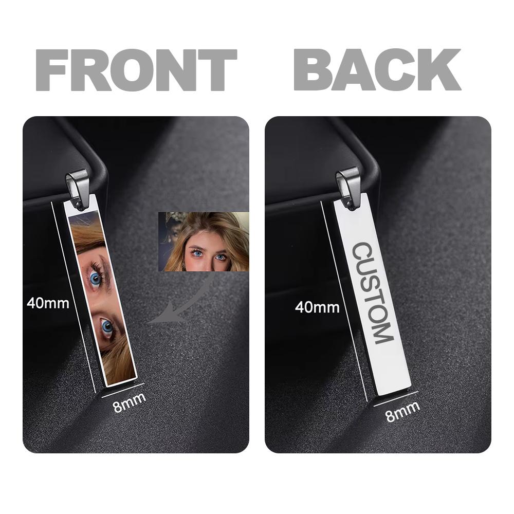 Lemegeton Custom Eye Neckalce Single Sided Photo Pendant Colorful Memorial Personalized Jewelry Women Men Picture DIY Trend Gift