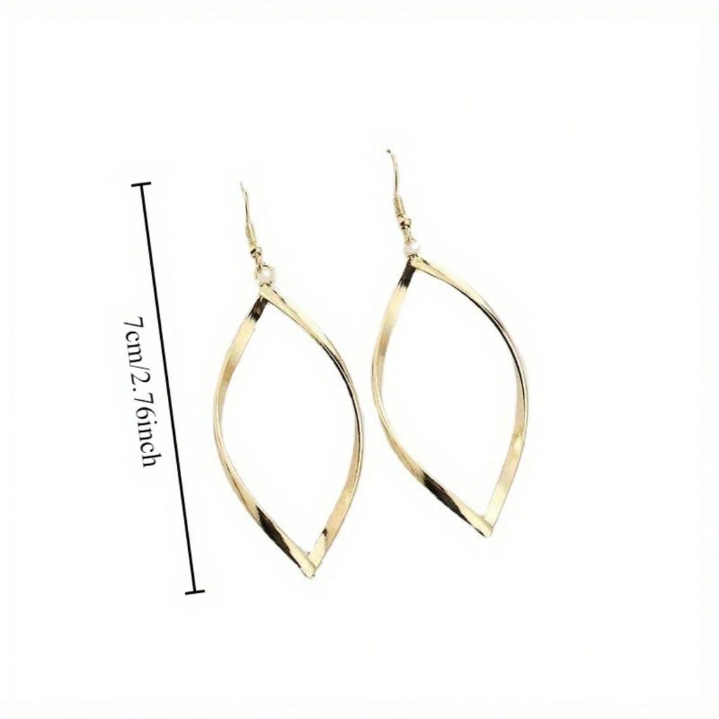 1 Pair of Women's Earrings, Fashionable Wavy Earrings, Sweet and Super Bright Earrings, Suitable for Daily Wear and Holiday Gift Giving