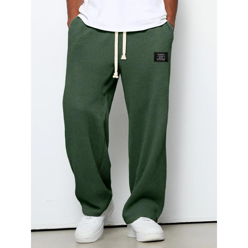 Men Loose Straight Wide Leg Casual Sports Long Sweatpants