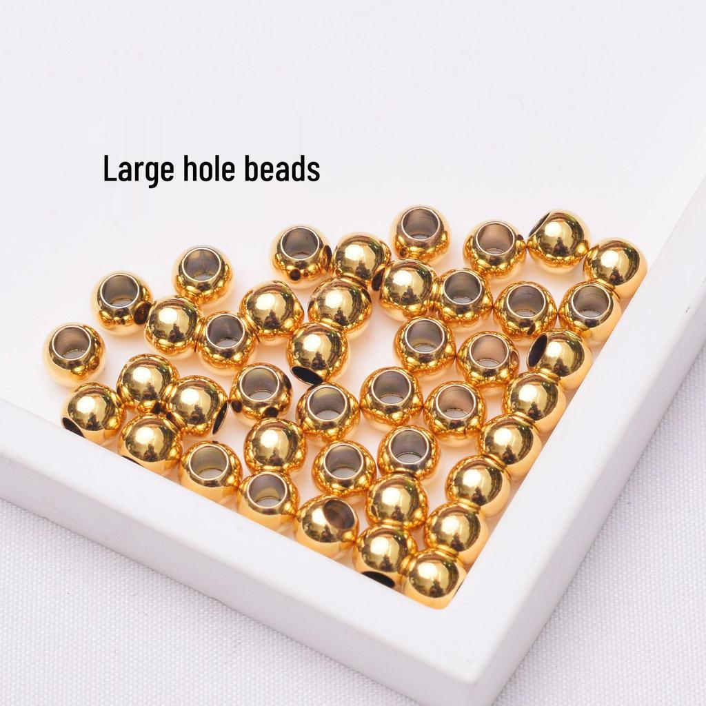 24K Non-Fading Vacuum Gold Spacer Beads with Smooth Surface for Bracelet and Necklace DIY 