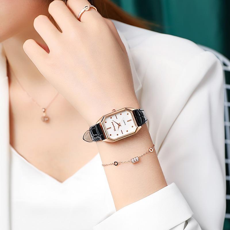 Year Magnificent Small Green Watch Ladies Watch Quartz Watch Square Women's Watch