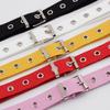 Men Women Fashion All Match Pin Buckle Hollow Out Holes Canvas Waist Belt