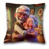 Whimsical Elderly CharacterPrinted Pillowcases for Unique Home Decor Sofa Seat Mattress Coverhome Decoration