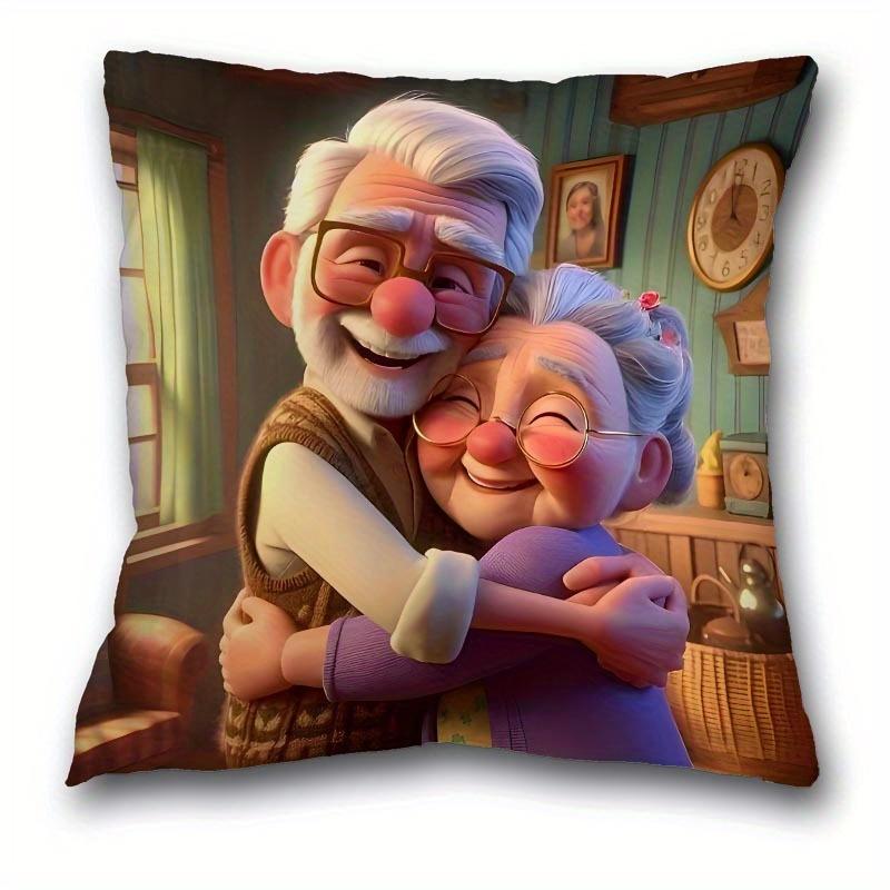 Whimsical Elderly CharacterPrinted Pillowcases for Unique Home Decor Sofa Seat Mattress Coverhome Decoration