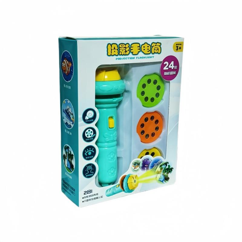 Projector flashlight Early education educational development toy children's enlightenment luminous toy cartoon pattern projector