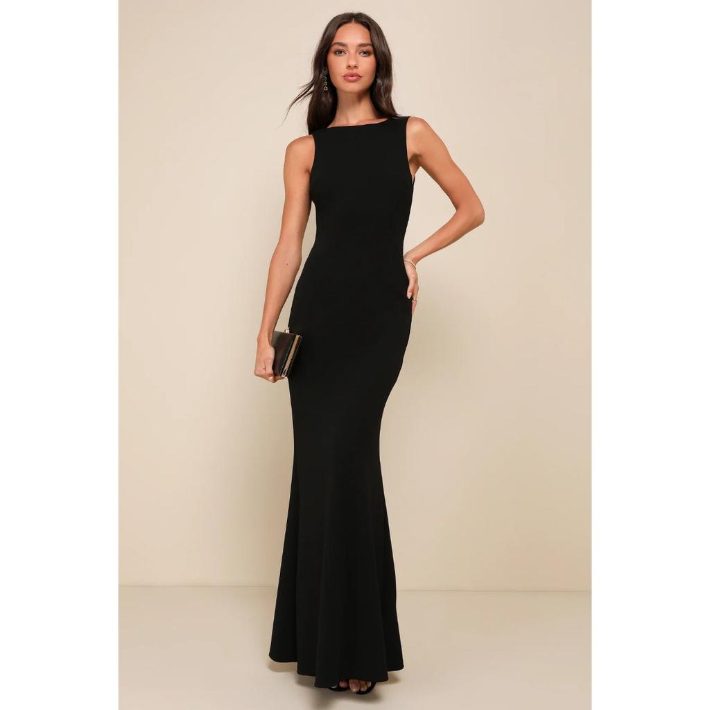 New Women's Bodycon Long Backless Dress, Fashion Casual O-neck Sleeveless Slim Pencil Party Dress for Women Europe America