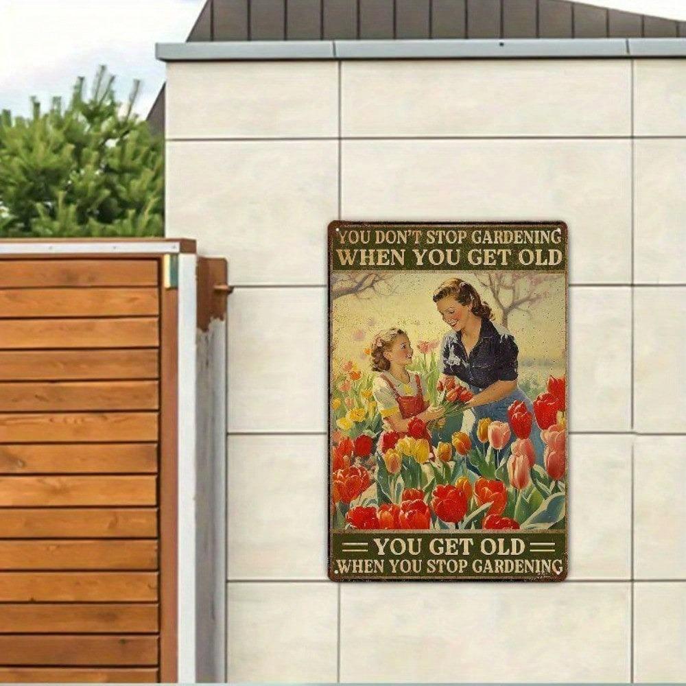 Vintage Metal Sign Planting Quote 12x8 Inch Retro Tin Wall Art Farmhouse Decor