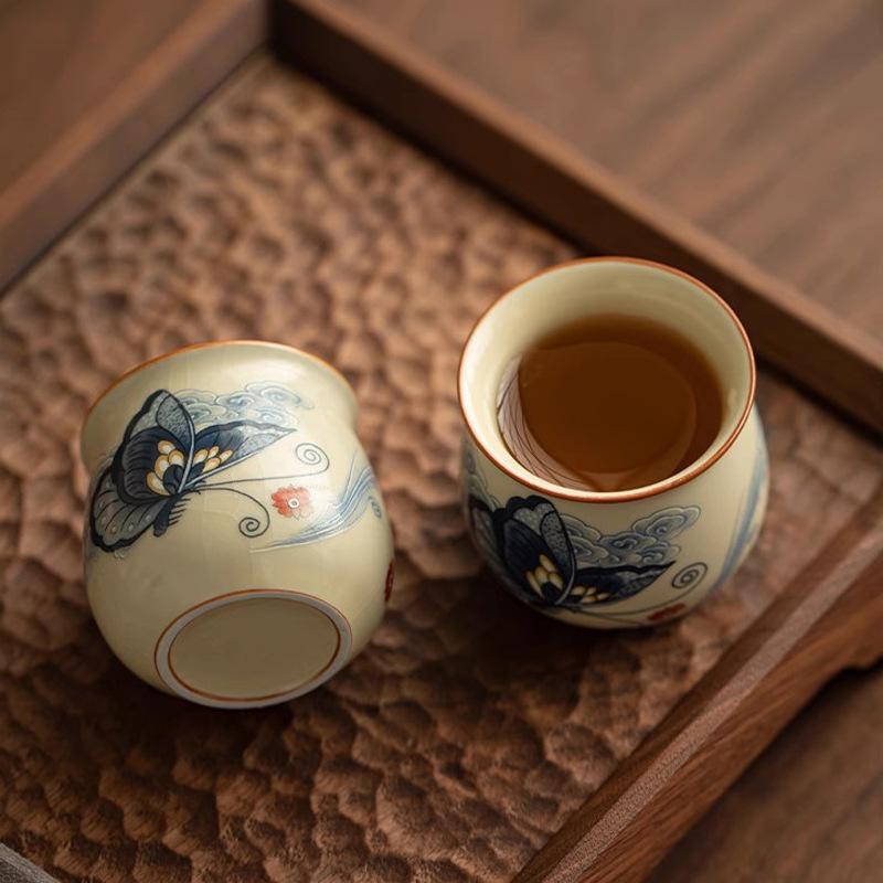 Luxury Ruyao Ceramic Master Tea Cup for Home Office Tea Drinking Gift for Men Women