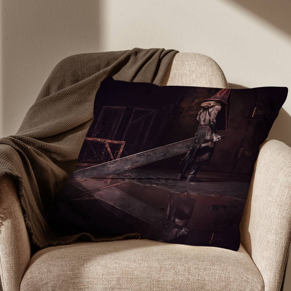 

movie James game Silent Hill Pillow Case Square DoubleSided Printing Short Plush Sofa Cushion Cover Bedroom Bedside Pillow 30x30cm