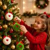 6PCS Plush Fabric Christmas Tree Hanging Ornament Plush Balls Xmas Tree Decor  Holiday Party Decor