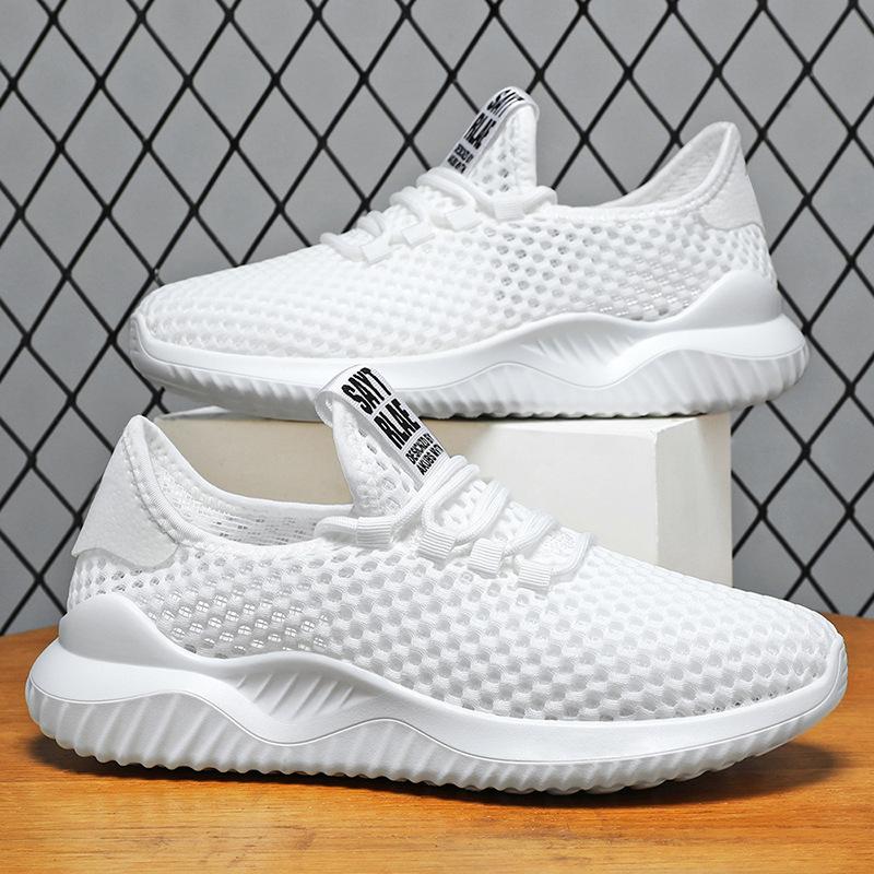 Men'S Shoes Do Not Stink In Summer, Lightweight Soft-Soled Casual Shoes, Breathable Hollow Mesh Shoes