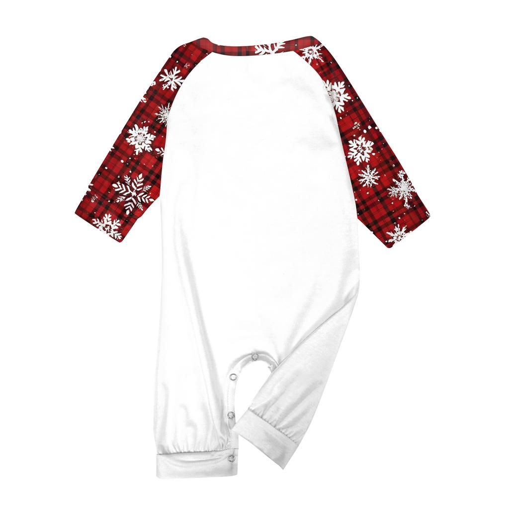 Christmas Print Matching Family Loungewear Set Long Sleeve Neck Top and Pants